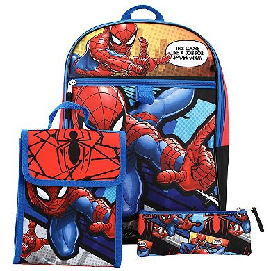 Girls Marvel Spiderman 5 Piece Backpack Set