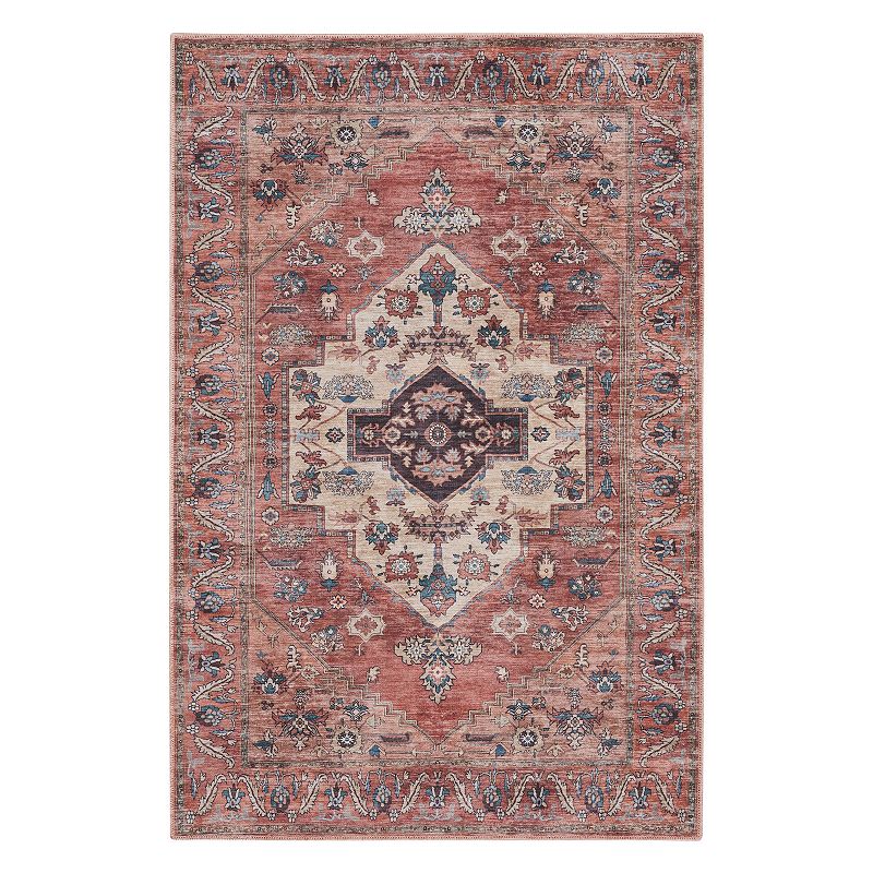 Nourison Brilliance Medallion Indoor Rug, Red, 8X10 Ft