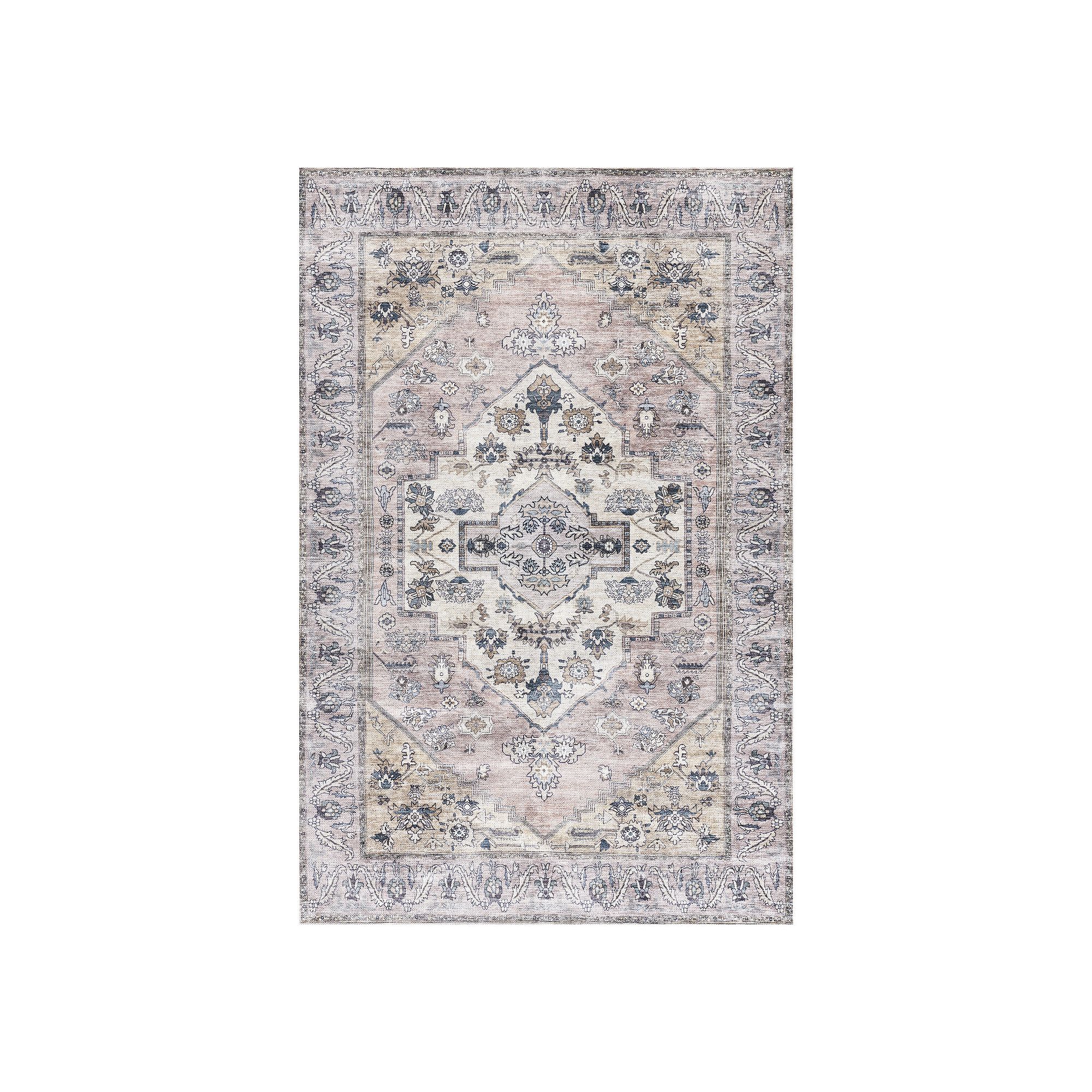 Nourison Brilliance Medallion Washable Indoor Rug, Blush