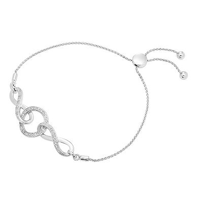 Boston Bay Diamonds Sterling Silver Diamond Accent Infinity Adjustable Bracelet