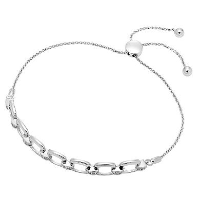 Boston Bay Diamonds Sterling Silver 1/5 Carat T.W. Diamond Link Adjustable Bracelet