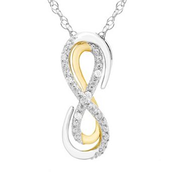 Boston Bay Diamonds Two Tone Diamond Accent Three-in-One Infinity Pendant Necklace