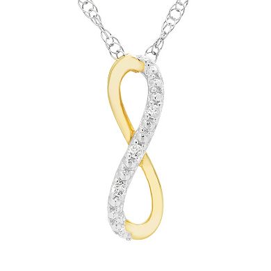 Boston Bay Diamonds Two Tone Diamond Accent Three-in-One Infinity Pendant Necklace