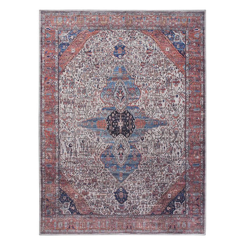 Nourison Brilliance Persian Medallion Indoor Rug, White, 9X12 Ft