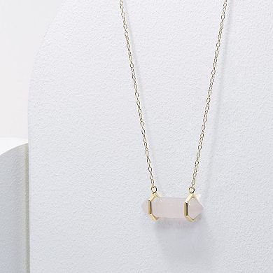Sarafina Rose Quartz Bar Necklace