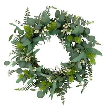 Puleo International Inc. Artificial Eucalyptus Floral Spring Wreath