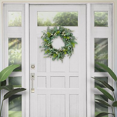 Puleo International Inc. Artificial Eucalyptus Floral Spring Wreath