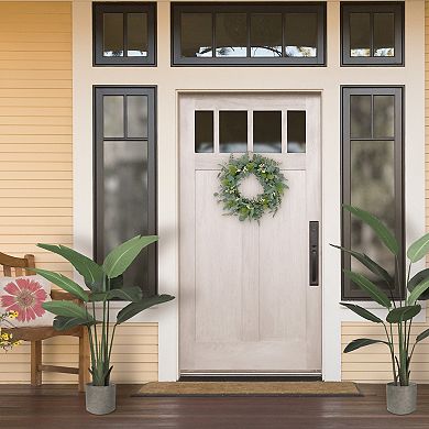 Puleo International Inc. Artificial Eucalyptus Floral Spring Wreath