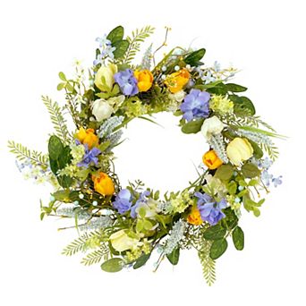 Puleo International Inc. Artificial Floral Daisy Spring Wreath