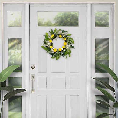 Puleo International Inc. Artificial Daisy Lemons Spring Wreath