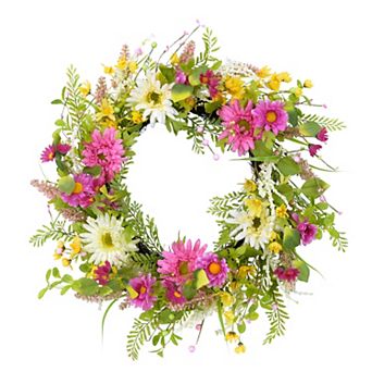 Puleo International Inc. Artificial Chrysanthemum Floral Spring Wreath