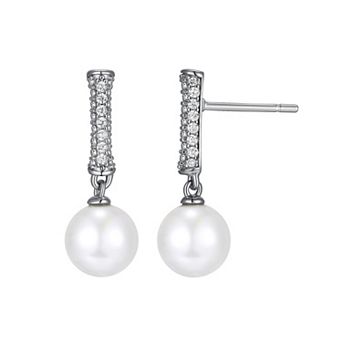 Sarafina Simulated Pearl & Cubic Zirconia Drop Earrings