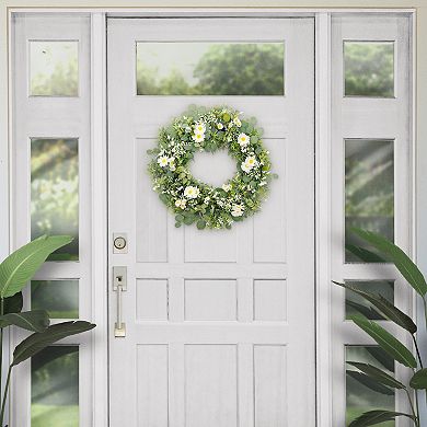 Puleo International Inc. Artificial Daisy Floral Spring Wreath