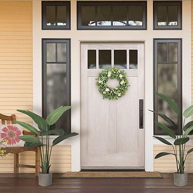 Puleo International Inc. Artificial Daisy Floral Spring Wreath