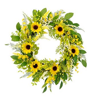 Puleo International Inc. Artificial Sunflower Spring Wreath