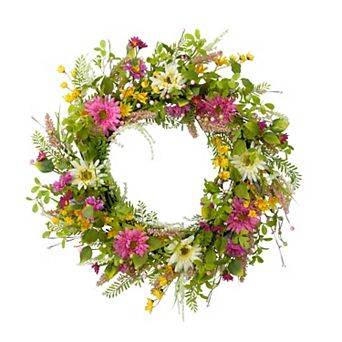 Puleo International Inc. Artificial Floral Multicolor Spring Wreath
