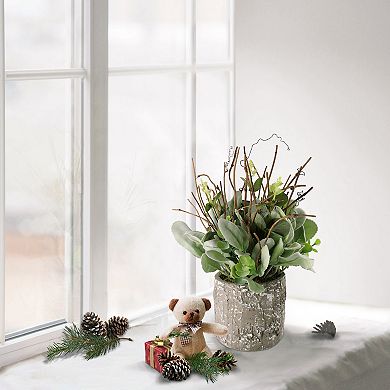 Puleo International Inc. Artificial Lambs Ear Twigs Potted Plant Table Decor