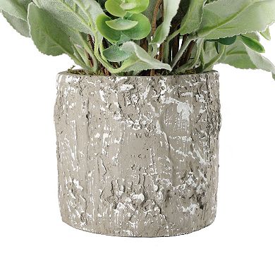 Puleo International Inc. Artificial Lambs Ear Twigs Potted Plant Table Decor
