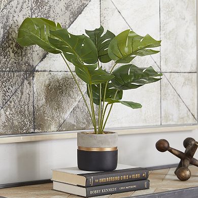 Stella & Eve Artificial Monstera Plant Gold Accent Pot Floor Decor