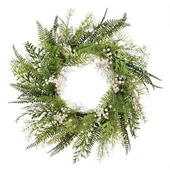 PULEO INTERNATIONAL Artificial Babysbreath Spring Wreath