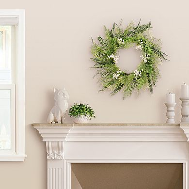 Puleo International Inc. Artificial Babysbreath Spring Wreath