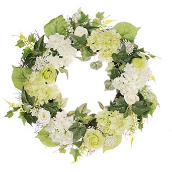 PULEO INTERNATIONAL Artificial Hygrangea Spring Wreath