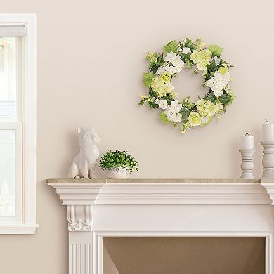 PULEO INTERNATIONAL Artificial Hygrangea Spring Wreath