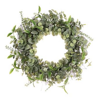 PULEO INTERNATIONAL Artificial Eucalyptus Spring Wreath