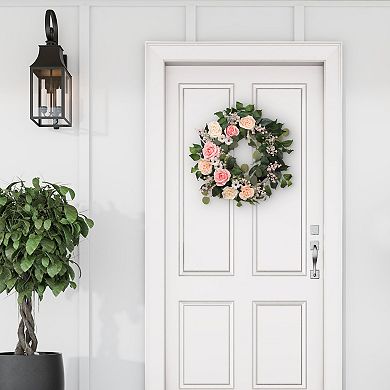 Puleo International Inc. Artificial Roses Spring Wreath