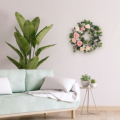Puleo International Inc. Artificial Roses Spring Wreath