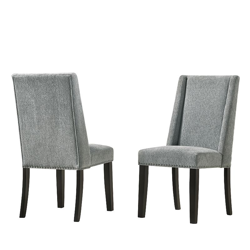 Carolina Chair & Table Laurant 2-Piece Upholstered Dining Chairs, Grey