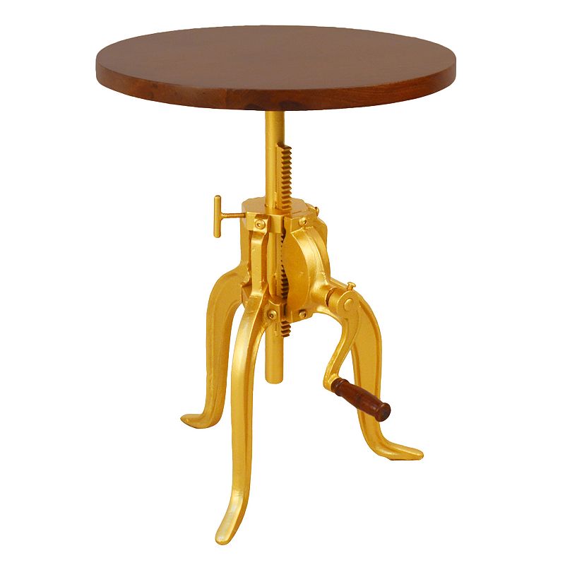 Carolina Chair & Table Regan Adjustable Crank Accent Table, Yellow