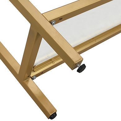 Carolina Living Chrysalis 3 Tier Gold Finish Console Table