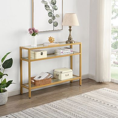 Carolina Living Chrysalis 3 Tier Gold Finish Console Table