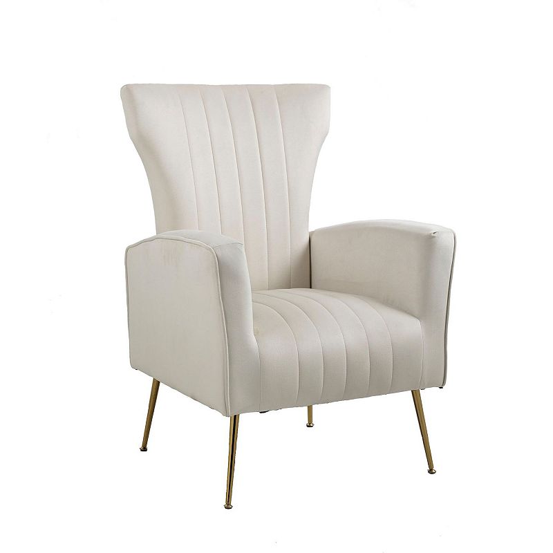 Carolina Chair & Table Cela Upholstered Wingback Chair, White