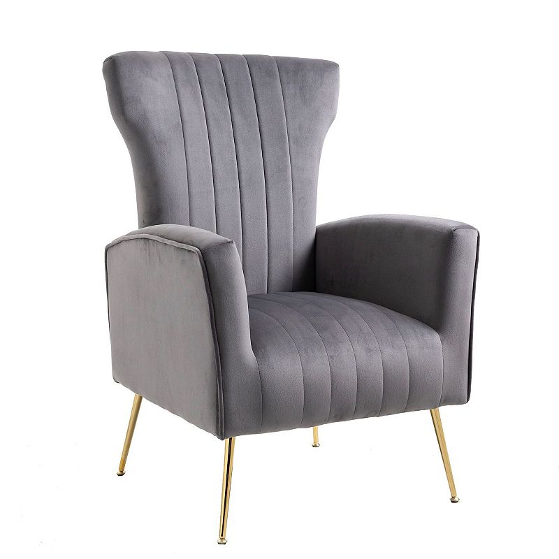 Carolina Chair & Table Cela Upholstered Wingback Chair, Grey