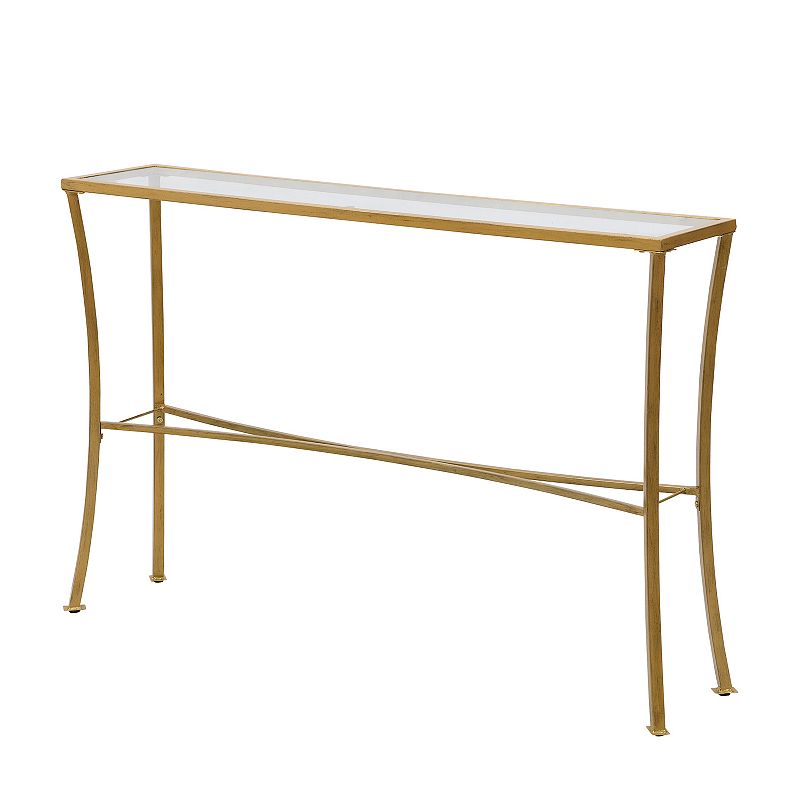 Carolina Chair & Table Palin Glass Top Console Table, Yellow
