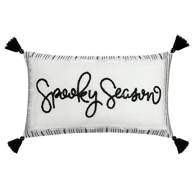 Halloween Saying Tasseled Lumbar Pillow Set of 2