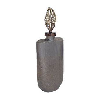 Henri Aluminum Leaf Glass Vase Floor Decor