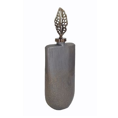 Henri Aluminum Leaf Glass Vase Floor Decor