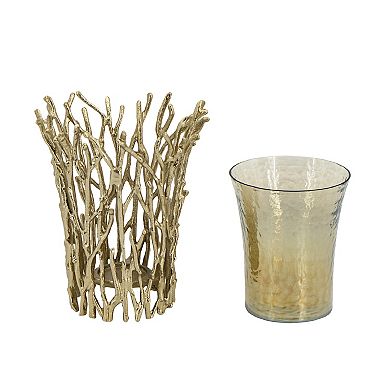 Aluminum Branch Glass Candle Holder