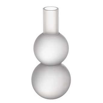 Double Orb Frosted Glass Vase Table Decor