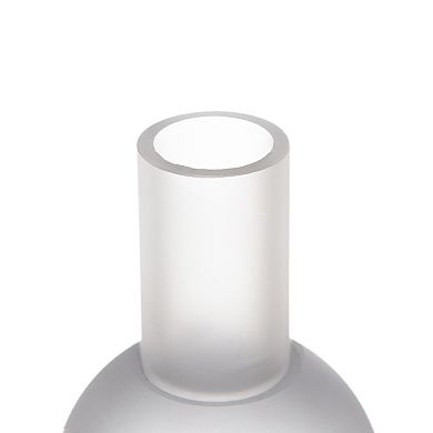 Double Orb Frosted Glass Vase Table Decor
