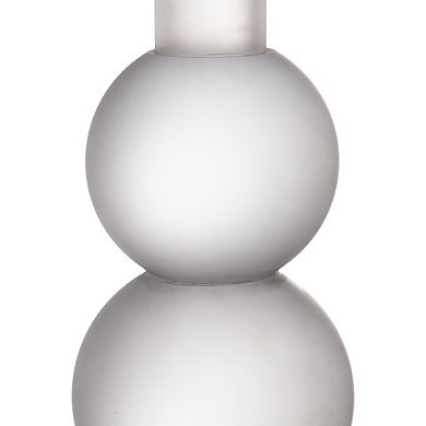 Double Orb Frosted Glass Vase Table Decor