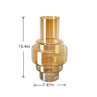 Geometric Clear Glass Vase