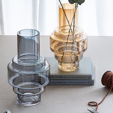 Geometric Clear Glass Vase