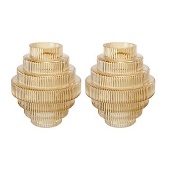 Geometric Glass Vase 2 pc Set Table Décor