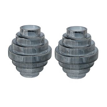 Geometric Glass Vase 2 pc Set Table Décor