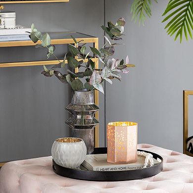 Hexagon Speckled Glass Votive Candle Holder