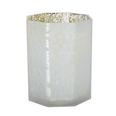 Hexagon Speckled Glass Votive Candle Holder